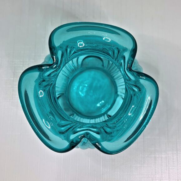 Fenton Arch Pattern Draped Vase Blue - Picture 5 of 7